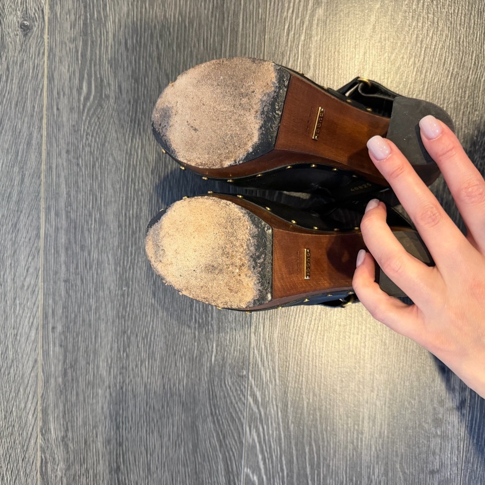 Black Leather Women’s Clogs - Picture 6 of 10